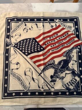 Ralph Lauren Patriotic Flag Bandana in Red, Navy, Cream